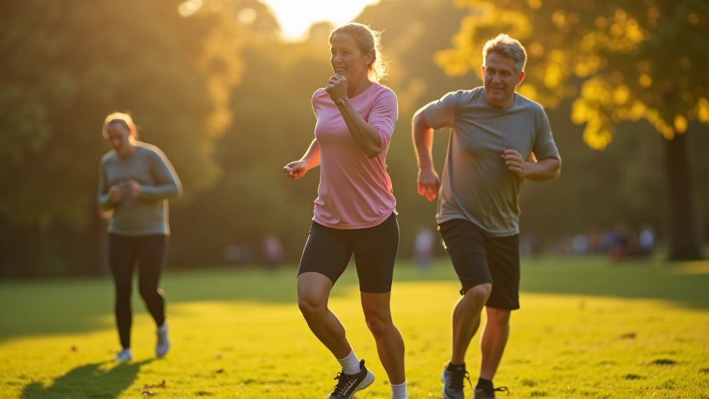 Outdoor fitness class in park